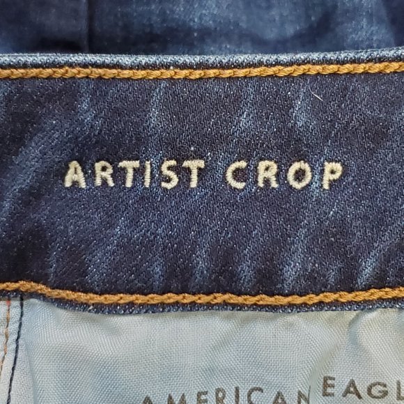 American Eagle Outfitters Artist Crop Next Level Stretch Denim Jeans Sz 0 Short - Picture 9 of 13